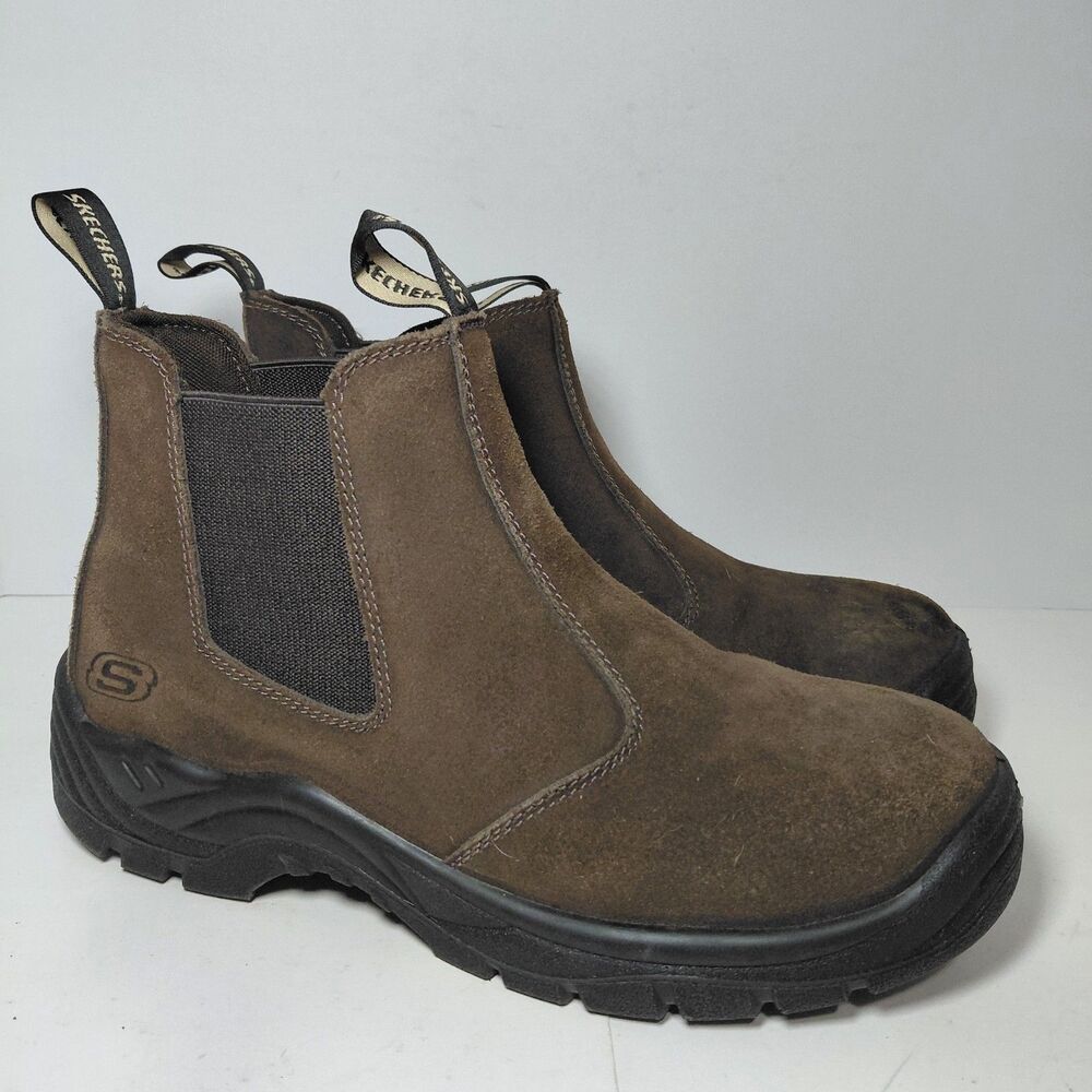 SKECHERS WORK Tapter Comp Toe Chelsea Work Boot Brown 77537 Men’s Size 9.5